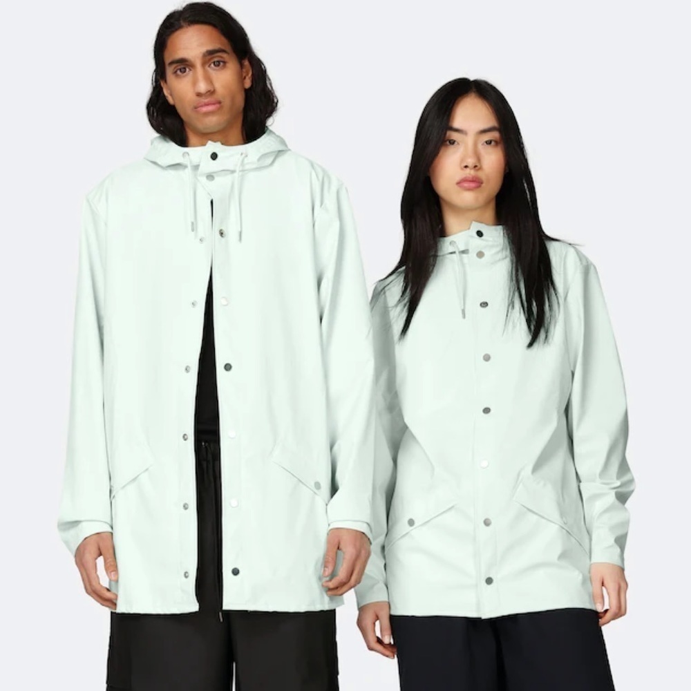 Rains | Minimalist Urban Core Waterproof Jacket in Mineral | L